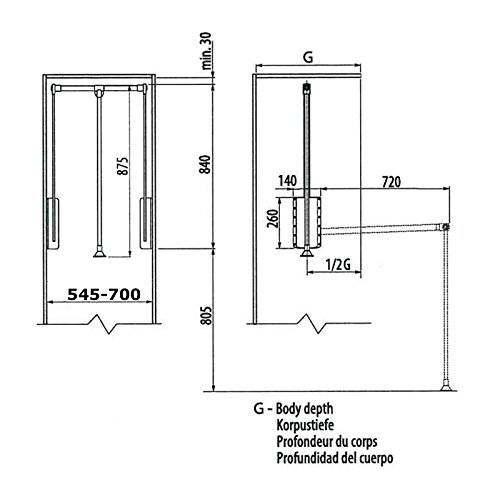 SO-TECH® Kleiderlift Garderobenlift breitenanpassbar von 450 – 1150 mm weiß - 6