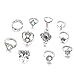 Produktbild JOMSK Kunckle Ring Set Schmuck Sonne Smiley Dreieck Crescent Muster Fingerringe für Frauen Schmuck