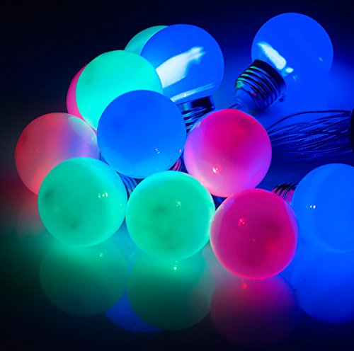 Lunartec Solar Lichterkette, 5 m, multicolor, 12 LEDs Glühbirnenform - 2