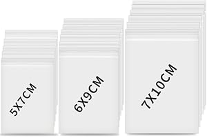 FIHODONE 400 Stück Druckverschlussbeutel Zip Beutel Klein, 3 Größen Wiederverschließbare Beutel Kleine Plastiktüten, Durchsichtige Baggies Kleine Tüten für Süßigkeiten Set