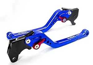 Aow Attractive Offer World 6 Adjustment Clutch and Brake Levers (Blue) for Yamaha R15 V1, V2, R15S Not for V3.