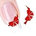 DDLBiz® Red Bows Design Nail Tip Art Water Transfers Decal Sticker (XF1365)