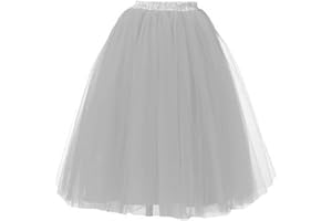 A Liittle Tree- 5 Layers Long Ladies Girls Women Ballet Fancy Tutu Skirts Underskirts Petticoat (Grey)