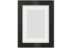 Alison Kingsgate Black A4 Frame With Mount For A5 Size (14.8 x 21cm) - Modern Design Black A4 Picture Frame With Mount with Safe Perspex Front & Wall Hanging Hooks - Handmade Frames