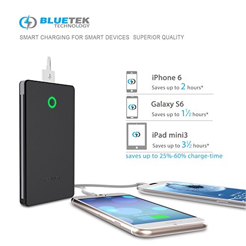 TeckNet Batterie Externe de 6000 mAh avec Le c  ble int  gr    Chargeur Externe Chargeur de Secour avec la Technologie Intelligente BLUETEK pour Les S