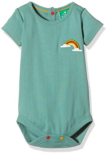 Little Green Radicals Unisex Baby Waterfall Rainbow Pointelle Body Vest, Blue, 9-12 Months