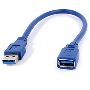 Pluto Accessories KEBILSHOP USB Extension Male to Female Cable 30 cm/1 feet USB 2.0 V High Speed USB Cable (Blue)
