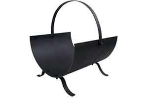 zeeyrak Round Firewood Log Storage Rack Powder Coated Steel Fireplace Wood Storage Organizer Log Stand For Indoor Outdoor Patio Fireside Wood Holder_Black