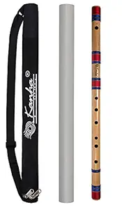 Kanha Flute G Scale Base Assam Bamboo Flute Musical Instrument for Adult- Right Hand Bansuri Flute Original Size 25 Inch with Flute Cover