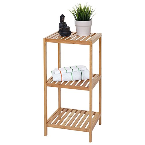 Holzregal Akita, Badregal Haushaltsregal Standregal, 70x32x30cm Bambus ~ 3 Böden - 2
