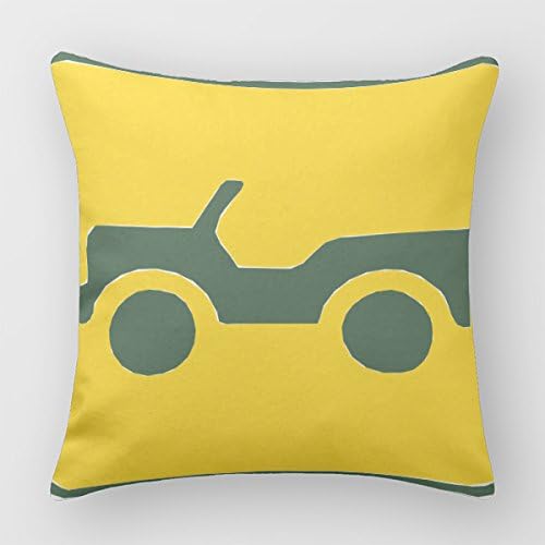 ???Cool Jeep Sign Vector Vehicle Design??? Throw Pillows 18 X 18 Pillow Case Cover Square