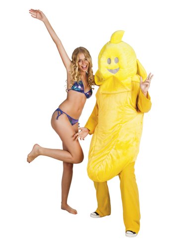 Preisvergleich Produktbild Kostüm für Erwachsene "Banane" Maskottchen Gr.XL