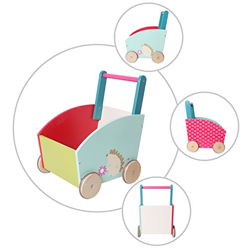 Labebe – Kinder Spiel und LaufwagenLauflernhilfe aus Holz (Igel) - 5