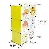 VENKON – Kinderzimmer Steckschrank DYI Steckregal System Regalschrank: 6-Module-Set, grün - 8