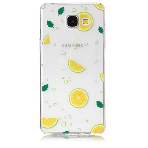 Funda Samsung Galaxy A5 2016 SM-A510F Suming C  scara Clara Transparente Funda de Silicona TPU Funda Ligera Delgada C  scara Anti choque Anti-rasgu  o C  scara Flexible funda protectora con Patr  n   nico-Fruta de Lim  n