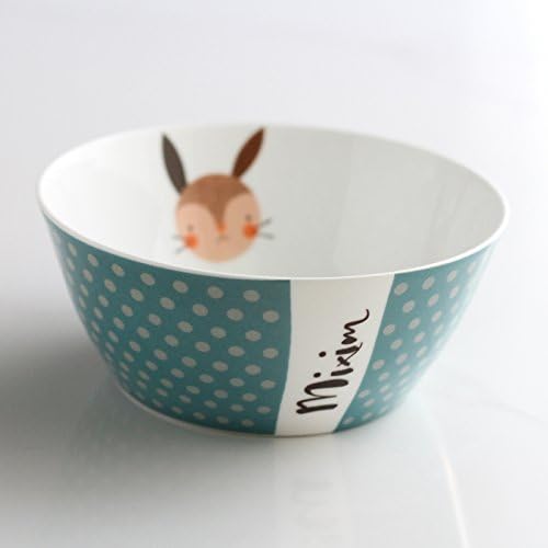 TIANLIANG04 Mugs Cups、Coffee Cups Cartoon Bowl Bowl Salad Bowl Plate Glass Milk Glass Mug Cute Household Ceramic Tableware,Bowl (Small Rabbit)