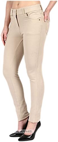 FATAL FASHION FATALFASHION Women Ladies Plain Stretchy Slim Fit Skinny Curvy Formal coloured Zip Up Jeggings Trousers Plus Size 8-26 ** 18 Colors Available ** (16, Beige)