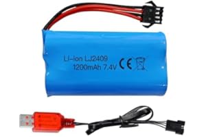 ZYGY 1PCS 7.4V 1200Mah Batería de Carga del Enchufe SM - 4P con Cable de Carga USB para EC08 RC Toy Car/Todoterreno/Racing/Remote Ship