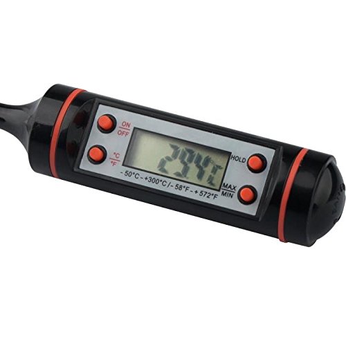 CAOLATOR Digitale Thermometer Küchenthermometer Haushaltsthermomete sofort lesbar mit langer Sonde, LCD-Bildschirm, Korrosionsschutz. Ideal für Braten, Grill, BBQ und Badewasser - 2