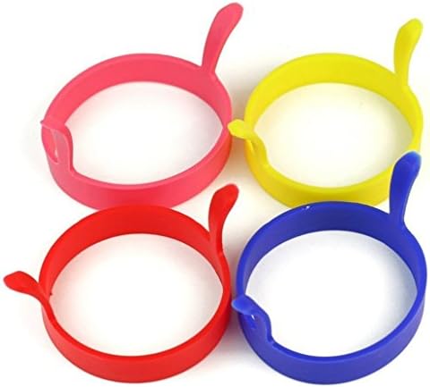 Lanwow Kitchen Cooking Silicone Pancake Egg Poach Ring Mould 4 Pcs