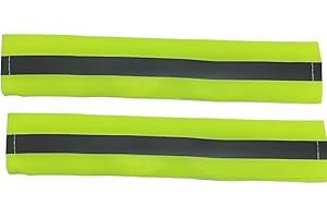 Reflective Phosphorescent Seat Belt Covers For your safety in Car, Night Driving, 2-Pack (Green)