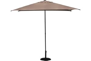 Hespéride - Parasol Droit Carré Soya Taupe - 2,5x2,5m - Haute Protection UV, Toile Amovible Déperlante et Orientable - Structure Acier Traité Antirouille