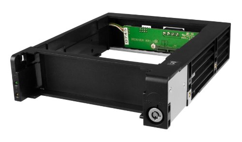 Icy Box IB-128SK-B 5,25″ Wechselrahmen für 1x 3,5″ (8,9 cm) SATA III HDD mit 40 mm Lüfter, abschließbar schwarz - 5