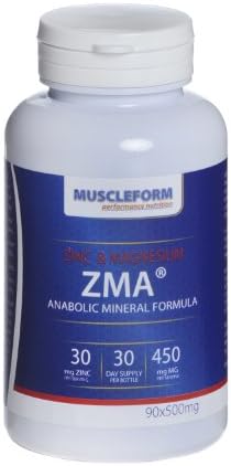 Muscleform ZMA 500 mg anabolic mineral formula capsules - pack of 90