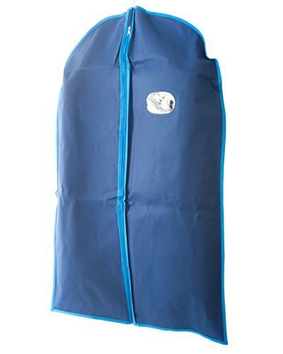 Home Zone - 4 unidades transpirable ropa bolsa para traje fundas para la ropa (para viajes o almacenamiento) - azul marino y azul acabado - tamaño mediano (90cms * 60 cms)