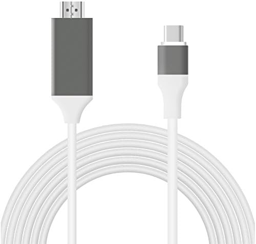 USB-C to HDMI Cable 6.6ft/2m (Thunderbolt 3 Compatible) 4K@30Hz, USB 3.1 Type-C Male to HDMI Male 4K Cable Adapter for 2016 MacBook Pro, 2015 Macbook, ChromeBook Pixel, Samsung Galaxy S8/S8 Plus