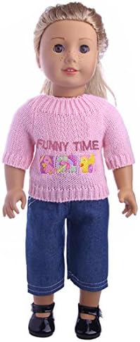 LHWY Sweaters Clothes Knitting Patterns Outfits Jeans Pants Set For 18 Inch Our Generation American Girl Doll