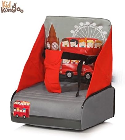 Lightweight portable highchair attaches to any chair - Highchair with pockets - Practical highchair adapts to the back and seat of any chair safely and quickly - (Mod.1-Red)