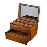 Rong biao Holz Uhrenbox 20 Slot Mit Schloss Doppelschicht Schmuckschatulle Geschenk Display Aufbewahrungsboxen Sammlung Box Sunroof