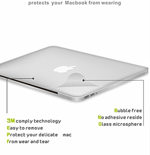 kemket Full Body Haut Aufkleber 5 in 1 Schutzhülle Vinyl Aufkleber für MacBook Pro mit Retina Display, kemket Displayschutzfolie für Apple Mac Book Laptop, enthalten Top + Bottom Schutzfolie + Trackpad die Haut + Displayschutzfolie Folie, einfach zu installieren & Auto Absorption - 6