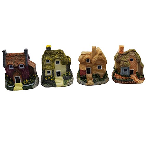 LJY 4 teilig Miniatur Fairy Garden House Statuen für Puppenhaus DIY Home Garten & Terrasse Dekoration - 4
