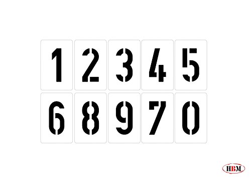 Zahlen-Schablonen-Set 003510, Zahlen 0-9 / 10cm hoch, 10 einzelne Schablonen - 2
