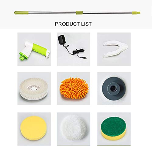 Household Use Electric Charging Cleaning Brush Adjustable 360 Rotating Automatic Cleaning Window Floor Mop Green