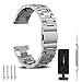 Produktbild Samsung Gear S3 Frontier / Classic Armband von einBand, 22mm Uhrenarmband, Premium Edelstahl Metall Ersatz Band mit Doppelt verriegender Faltschließe und Adapter für Samsung Gear S3 Frontier / Classic, Huawei Watch 2 Classic, LG G Watch,MOTO 360 2nd 46MM, Asus ZenWatch 2,Pebble Time und sonstige mit 22mm Stegbreite, Silber