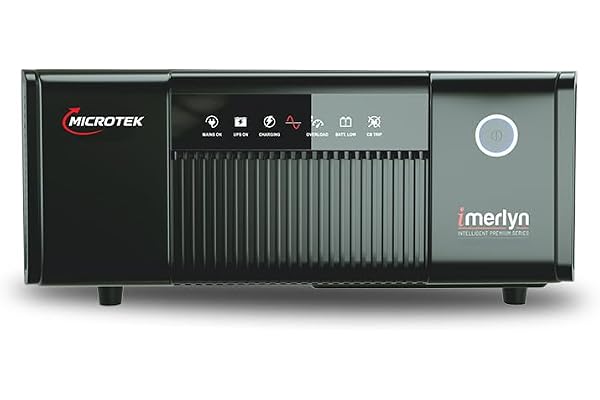 Microtek iMerlyn 1250 Advanced Digital 1100VA/850W Inverter, Support 1 Battery with 2 Year Warranty for Home, Office & Shops