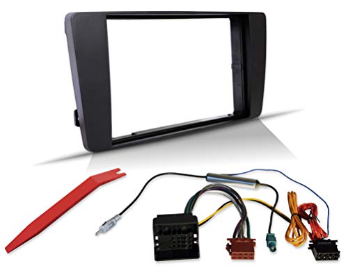 Mascherina 2 DIN per Skoda Octavia II 1Z e Yeti 5L con mascherina radio, adattatore radio Quadlock, adattatore antenna Fakra con alimentazione phantom