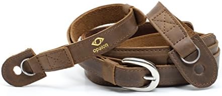 Premium camera strap (dark brown) - handmade shoulder strap made from the finest cow leather, adjustable length, suitable as accessorie for many cameras from Fuji, Leica etc.