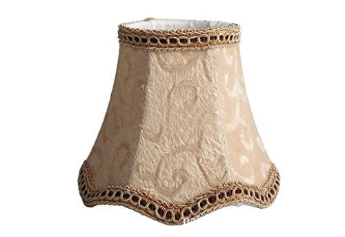 Splink 2pcs Lampenschirm Clip-On E12/E14 Stoff Stehlampe Wandlampe Tischlampenschirm Antik Barock Stil 75*130*120mm - 5