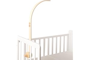 Promise Babe Baby Mobile Support en bois pour lit bébé,Arc-en-ciel Design Naturel Bois Mobile Support Parc Bébé Mobile Support Rack For Suspension Bébé Mobile Carillon Clochette Lit Mobile Holder Arm
