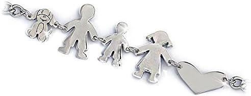 Beloved ❤ Women Family Bracelet or Unisex in Steel Different Colours Mum, Pope, Boy, Girl, Cat and Dog Bracelet – VARIOUS COMPOSITIONS GENITORI + BIMBO + CANE