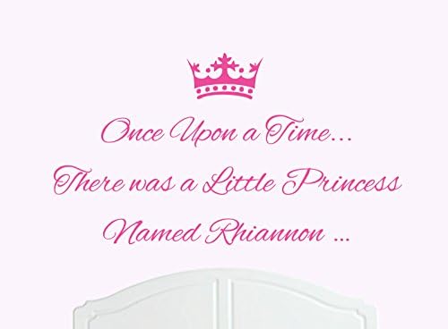 QGL Once Upon a Time There was a Little Princess Named Rhiannon Large Wall Sticker/Decal Bed Room Art Girl/Baby
