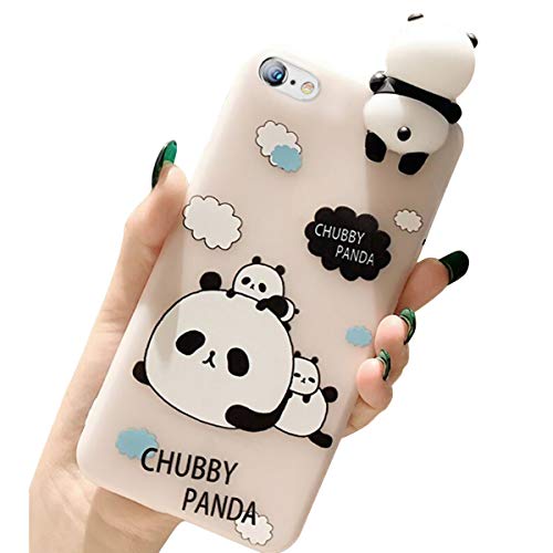 Ekakashop compatible avec Coque iPhone 6s,compatible avec Squishy 3D Coque iPhone 6,Cute Panda Endormi Design Soft Stress Silicone TPU Anti-choc Housse Couverture Protecteur Transparente Bumper