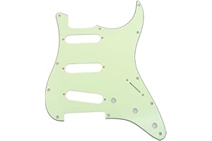 Musiclily SSS 11 Hole Strat Guitar Pickguard for Fender USA/Mexican Made Standard Stratocaster Modern Style, 3Ply Mint