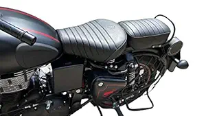 Sahara Seats Leatherette Royal Enfield Classic 350/500 Leather Finish Retro Style Waterproof Seat Cover (Black)