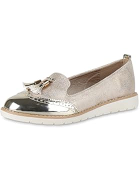 Bequeme Damen Slipper Tassel Loafer Profilsohle Flats Schuhe