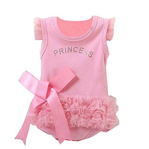 ROPALIA Baby Girls One-piece Pink Flower Bodysuit Lace Outfits Clothing 0-36M